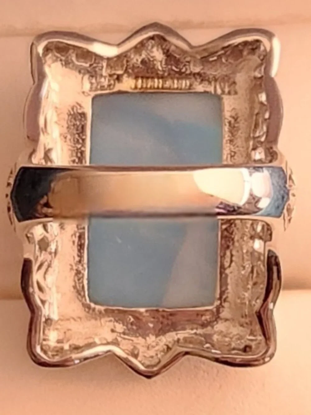 JTV Larimar Rectangular Cabochon & Sterling Silver ring, size 5 - Picture 6 of 7